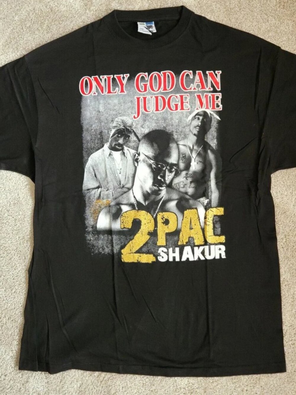2pac Shakur Only God Can Judge Me Rap Tee Black T-Shirt
